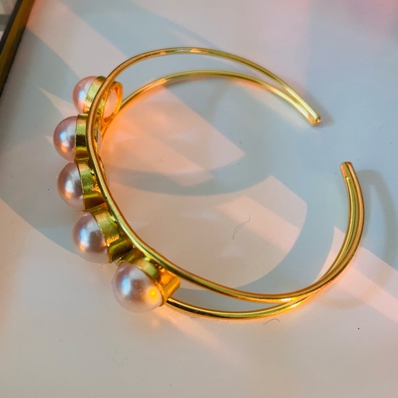 Zara Golden Bracelets with White Pearl Adornments - Picture 5 of 5